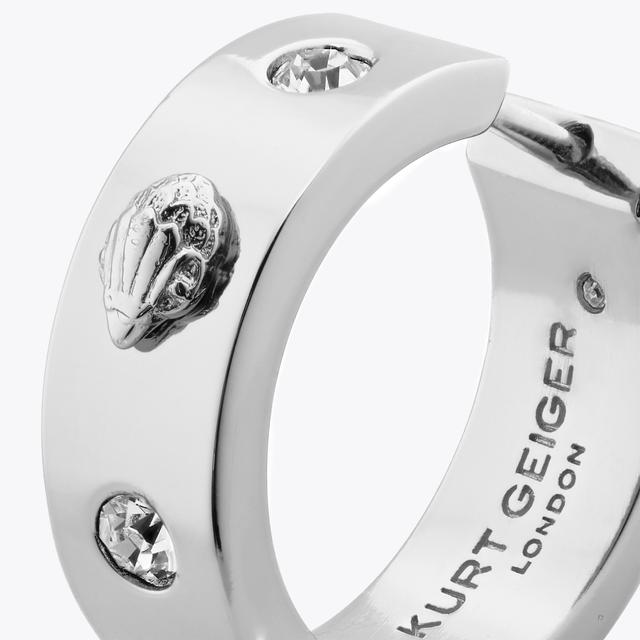 Carvela By Kurt Geiger METAL EAGLE HOOPS Silver Clip Closure Hoop Earrings By KURT GEIGER LONDON