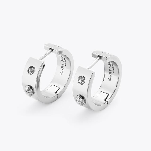 carvela by kurt geiger METAL EAGLE HOOPS Silver Clip Closure Hoop Earrings by KURT GEIGER LONDON