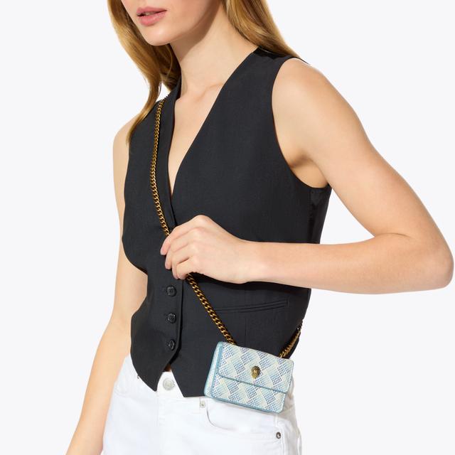 Carvela By Kurt Geiger MICRO CAMDEN Blue Canvas Mini Bag By KURT GEIGER LONDON