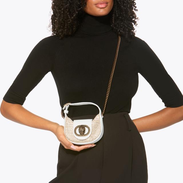 Carvela By Kurt Geiger MICRO CHELSEA HOBO Bone Raffia Micro Hobo Bag By KURT GEIGER LONDON