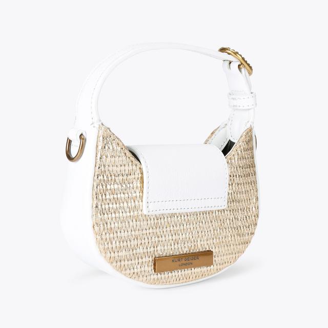 Carvela By Kurt Geiger MICRO CHELSEA HOBO Bone Raffia Micro Hobo Bag By KURT GEIGER LONDON