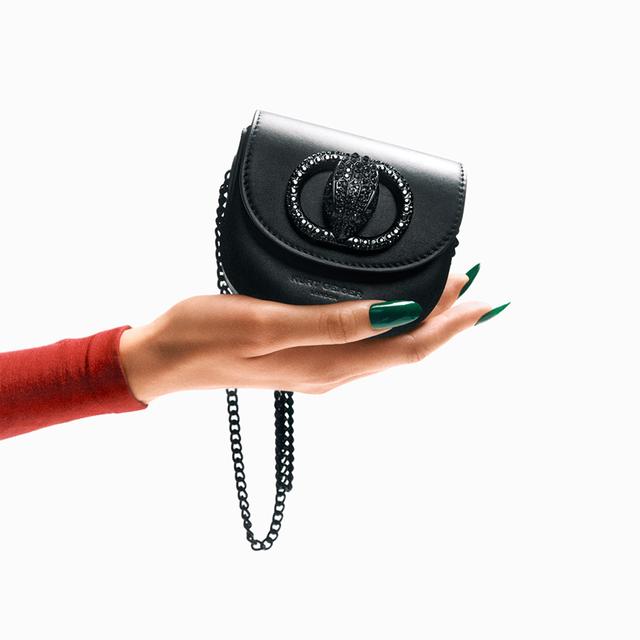 Carvela By Kurt Geiger MICRO CHELSEA SADDLE DR Black Leather Micro Bag By KURT GEIGER LONDON