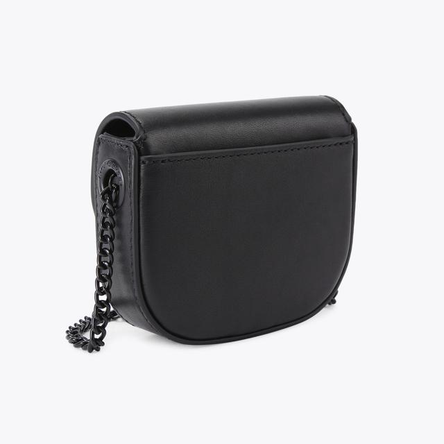 Carvela By Kurt Geiger MICRO CHELSEA SADDLE DR Black Leather Micro Bag By KURT GEIGER LONDON
