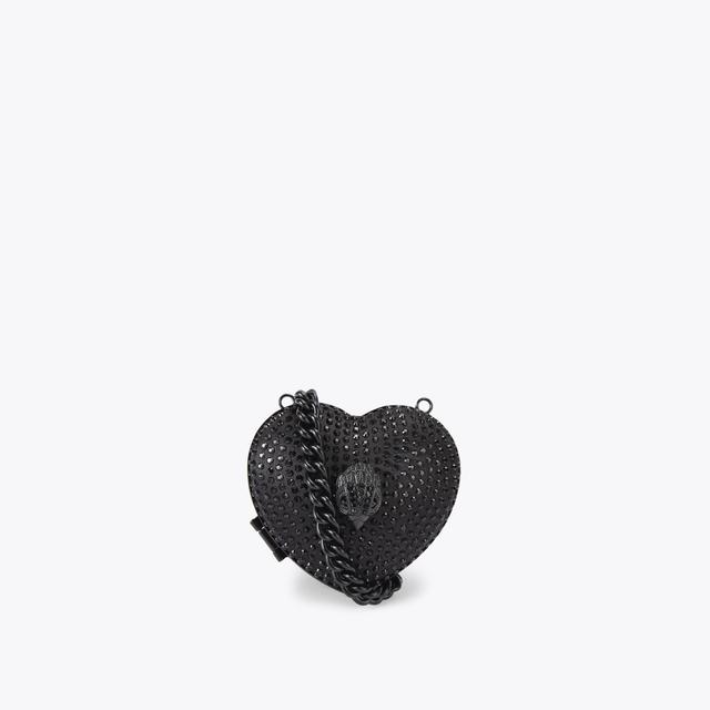 carvela by kurt geiger MICRO HEART CLUTCH Black Crystal Cross Body Bag by KURT GEIGER LONDON