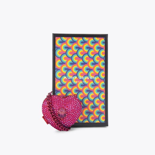 Carvela By Kurt Geiger MICRO HEART CLUTCH Purple Cross Body Bag By KURT GEIGER LONDON