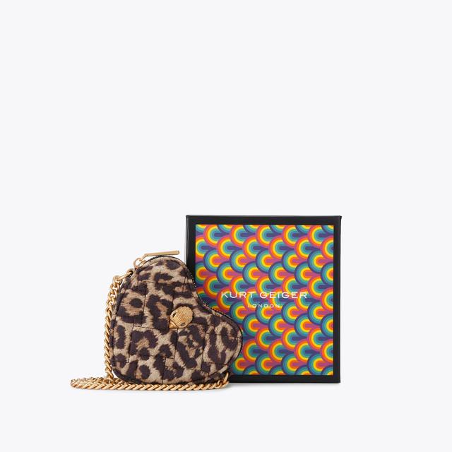 carvela by kurt geiger MICRO HEART CROSS BODY Leopard Print Suede Cross Body Bag by KURT GEIGER LONDON