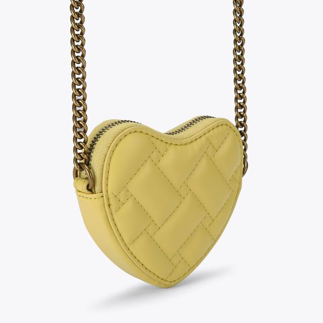 Carvela By Kurt Geiger MICRO HEART CROSS BODY Yellow Mini Heart Cross Body Bag By KURT GEIGER LONDON