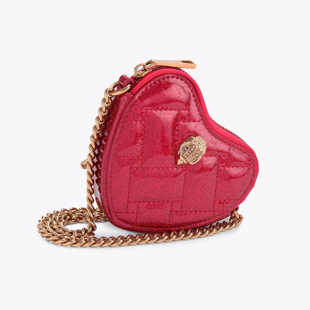 Carvela By Kurt Geiger MICRO HEART CROSSBODY Red Shiny Vinyl Cross Body Bag By KURT GEIGER LONDON