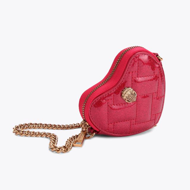 Carvela By Kurt Geiger MICRO HEART CROSSBODY Red Shiny Vinyl Cross Body Bag By KURT GEIGER LONDON