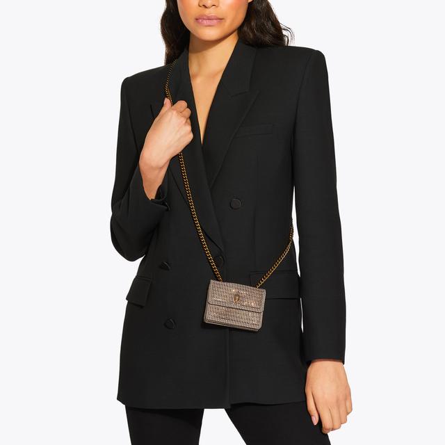 Carvela By Kurt Geiger MICRO KENSINGTON Beige Crystal Cross Body Bag By KURT GEIGER LONDON