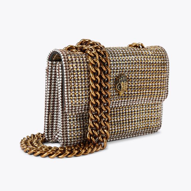 Carvela By Kurt Geiger MICRO KENSINGTON Beige Crystal Cross Body Bag By KURT GEIGER LONDON