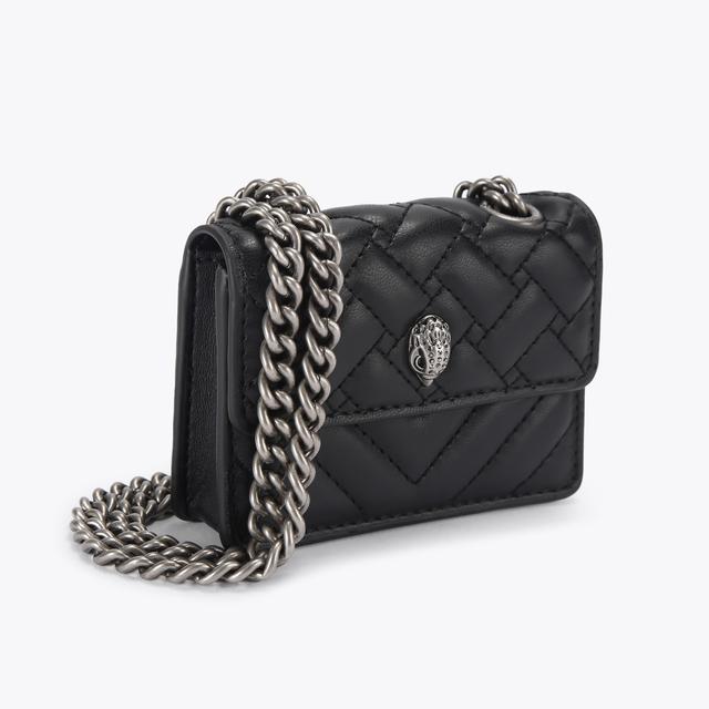 Carvela By Kurt Geiger MICRO KENSINGTON Black Micro Quilted Cross Body Bag By KURT GEIGER LONDON