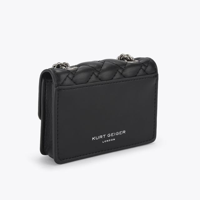 Carvela By Kurt Geiger MICRO KENSINGTON Black Micro Quilted Cross Body Bag By KURT GEIGER LONDON