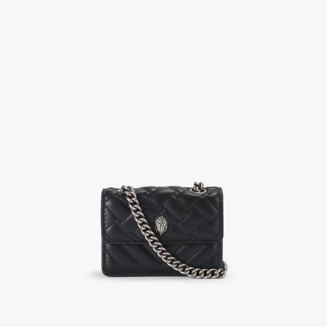 carvela by kurt geiger MICRO KENSINGTON Black Micro Quilted Cross Body Bag by KURT GEIGER LONDON