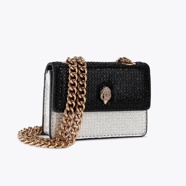 Carvela By Kurt Geiger MICRO KENSINGTON Black White Crystal Mini Bag By KURT GEIGER LONDON