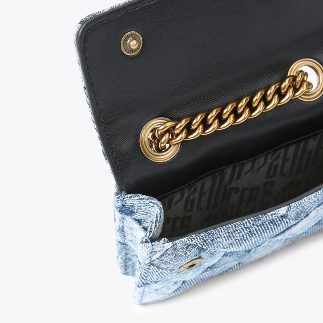 Carvela By Kurt Geiger MICRO KENSINGTON Denim Cross Body Bag By KURT GEIGER LONDON