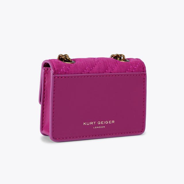 Carvela By Kurt Geiger MICRO KENSINGTON Fuchsia Microsuede Mini Bag By KURT GEIGER LONDON