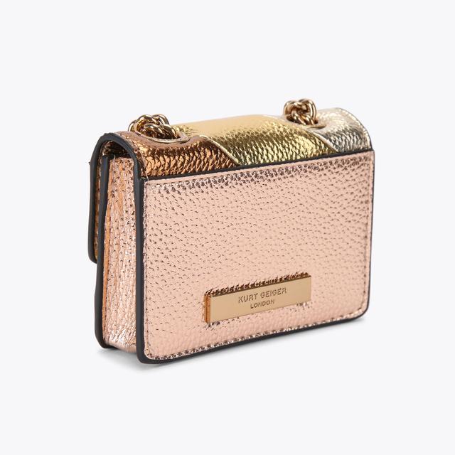 Carvela By Kurt Geiger MICRO KENSINGTON L Metallic Pebble Grain Micro Cross Body Bag By KURT GEIGER LONDON