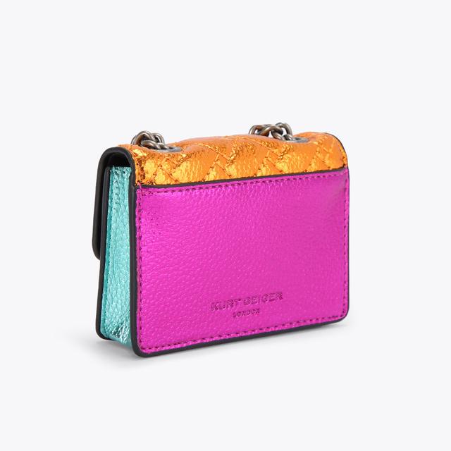 Carvela By Kurt Geiger MICRO KENSINGTON Multi-Coloured Micro Quilted Cross Body Bag By KURT GEIGER LONDON