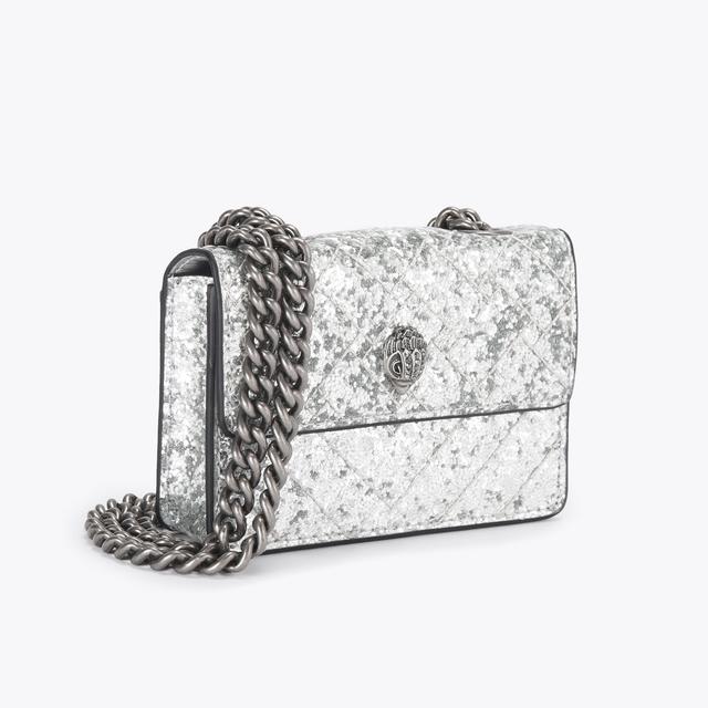Carvela By Kurt Geiger MICRO KENSINGTON Silver Glitter Micro Bag By KURT GEIGER LONDON