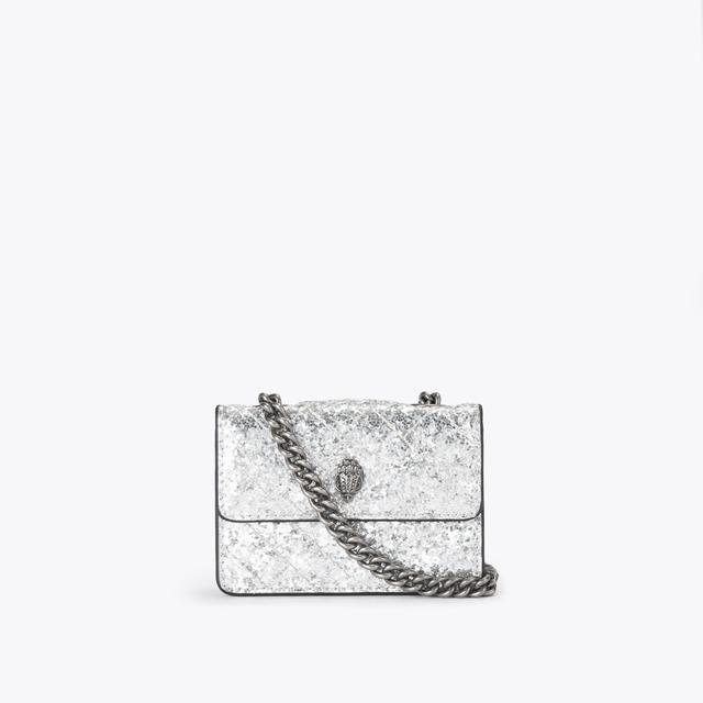 carvela by kurt geiger MICRO KENSINGTON Silver Glitter Micro Bag by KURT GEIGER LONDON