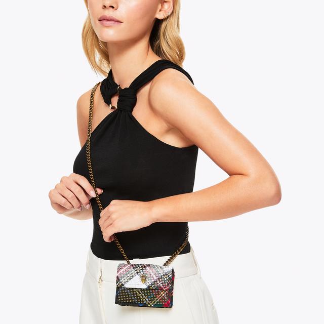 Carvela By Kurt Geiger MICRO KENSINGTON Tartan Micro Cross Body Bag By KURT GEIGER LONDON