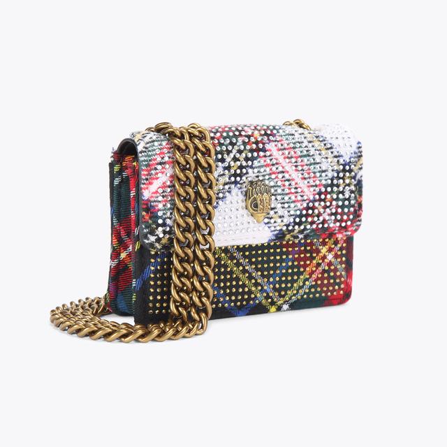 Carvela By Kurt Geiger MICRO KENSINGTON Tartan Micro Cross Body Bag By KURT GEIGER LONDON