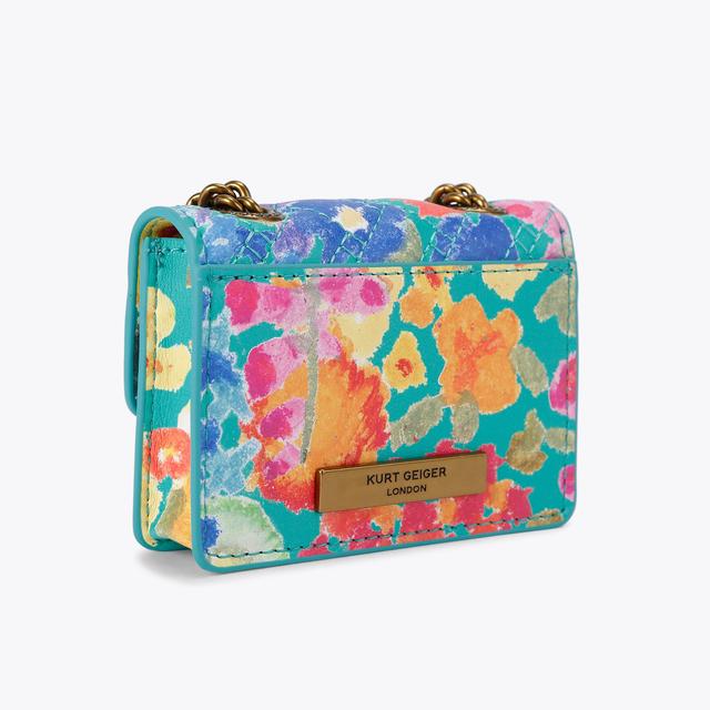 Carvela By Kurt Geiger MICRO KENSINGTON Turquoise Mini Cross Body Bag By KURT GEIGER LONDON