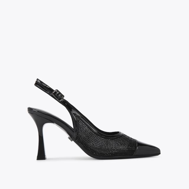 carvela by kurt geiger MIDNIGHT SLING Black Fabric Heel by CARVELA