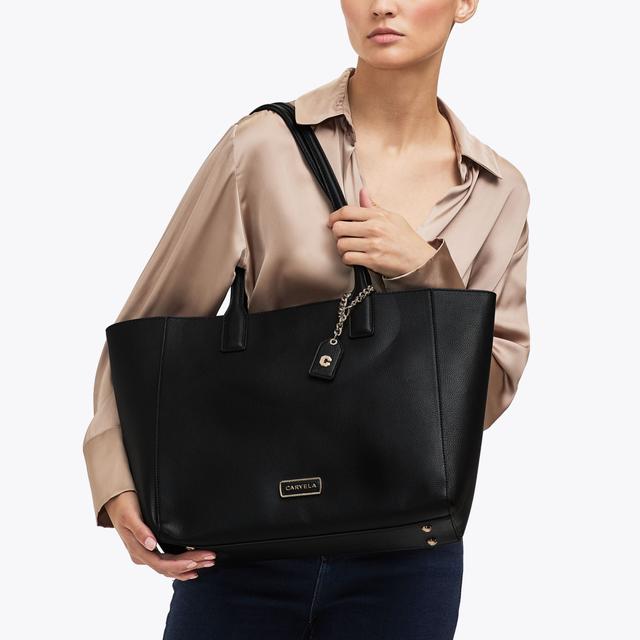 Carvela By Kurt Geiger MILANO SHOPPER Black Winged Tote Bag By CARVELA