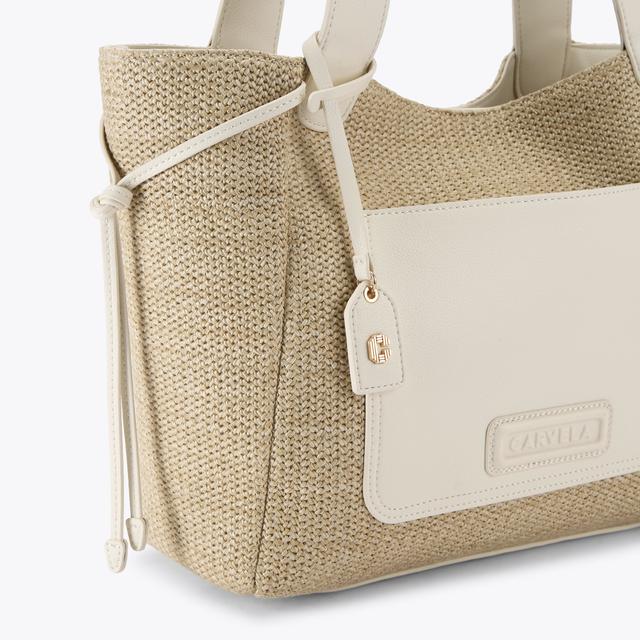 Carvela By Kurt Geiger MILANO TOTE Bone Raffia Tote Bag By CARVELA