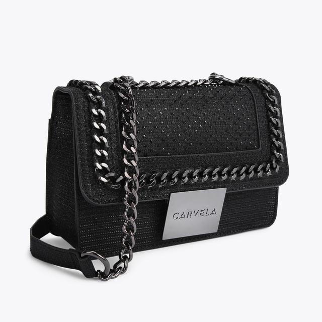Carvela By Kurt Geiger MINI BAILEY X BODY Black Embellished Cross Body Bag By CARVELA