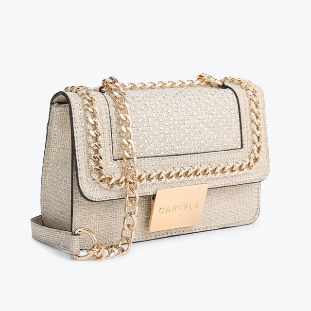 Carvela By Kurt Geiger MINI BAILEY X BODY Gold Embellished Cross Body Bag By CARVELA