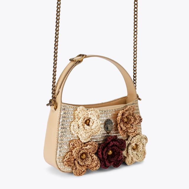 Carvela By Kurt Geiger MINI BOND SHOULDER FLOWER Raffia Floral Shoulder Bag By KURT GEIGER LONDON