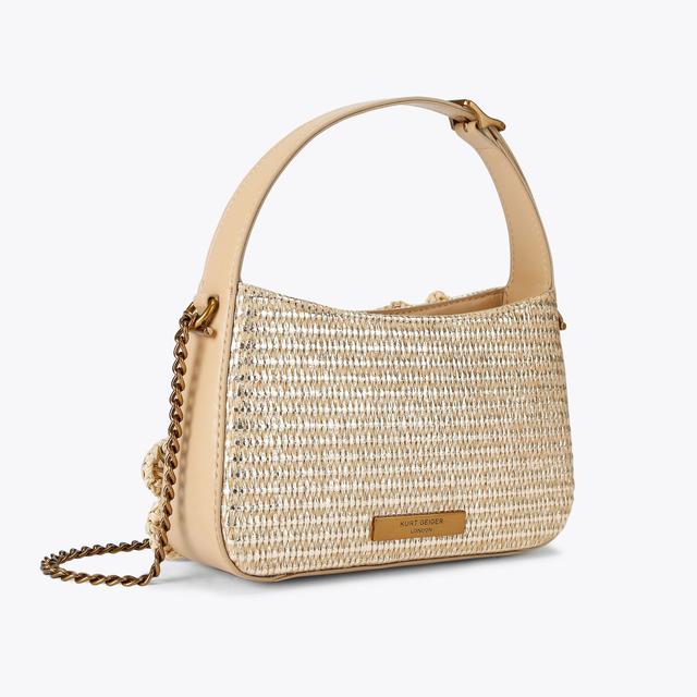 Carvela By Kurt Geiger MINI BOND SHOULDER FLOWER Raffia Floral Shoulder Bag By KURT GEIGER LONDON