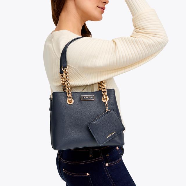 Carvela By Kurt Geiger MINI CAMMIE 3 Navy Bucket Bag By CARVELA