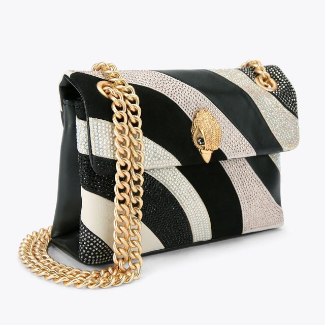 Carvela By Kurt Geiger MINI KENSINGTON BAG Black And White Leather Kensington Bag By KURT GEIGER LONDON