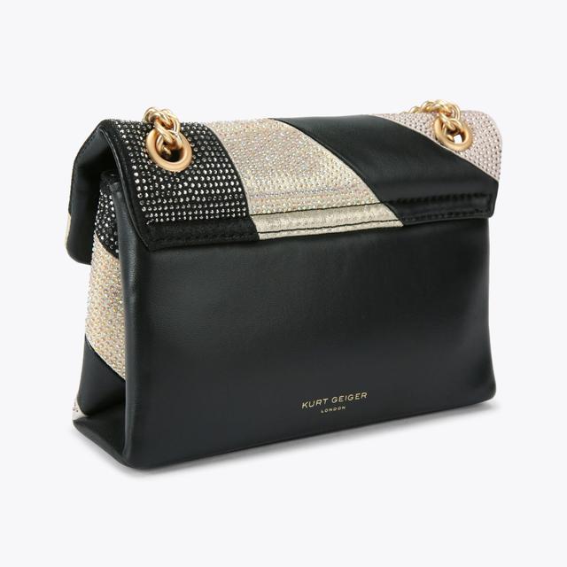 Carvela By Kurt Geiger MINI KENSINGTON BAG Black And White Leather Kensington Bag By KURT GEIGER LONDON
