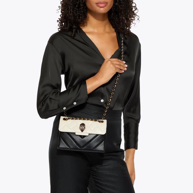 Carvela By Kurt Geiger MINI KENSINGTON BAG E Black Bone Leather Mini Bag By KURT GEIGER LONDON
