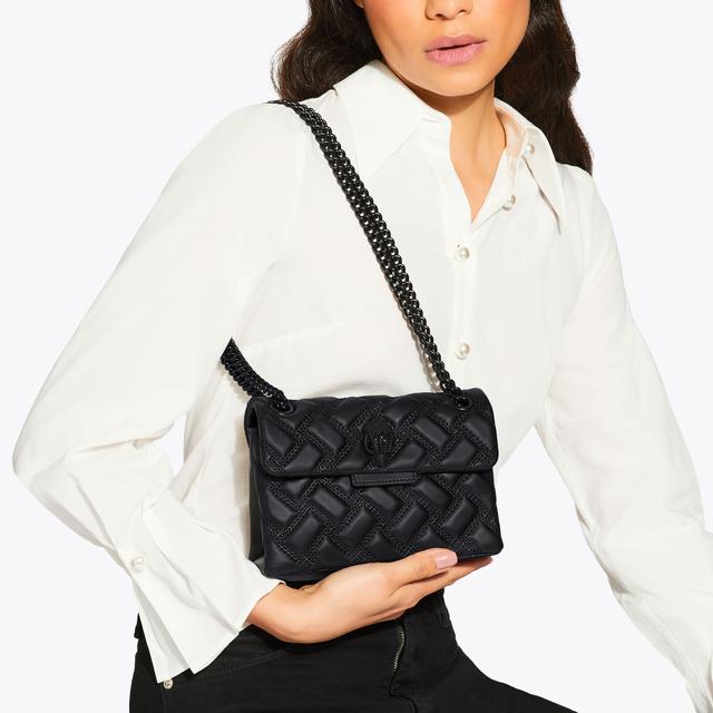 Carvela By Kurt Geiger MINI KENSINGTON DRENCH Black Quilted Kensington Bag By KURT GEIGER LONDON