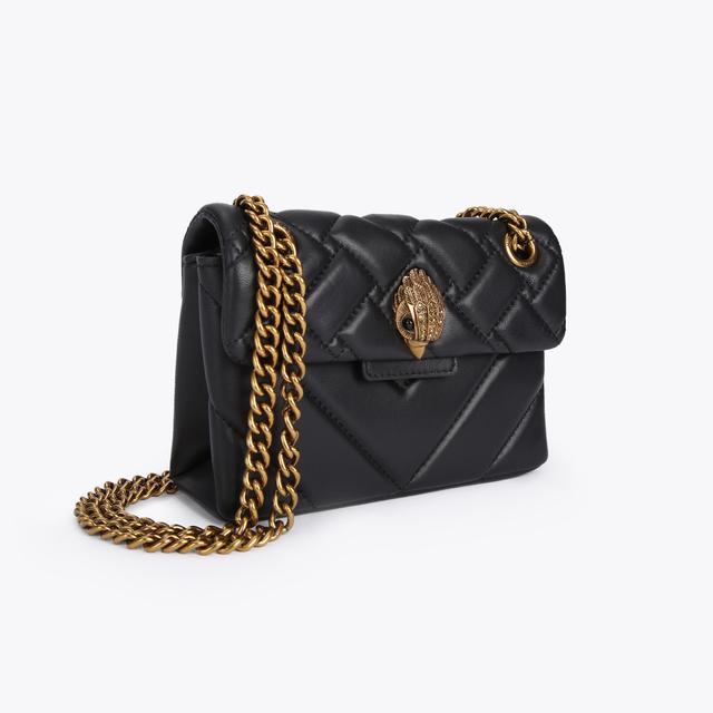 Carvela By Kurt Geiger MINI KENSINGTON X BAG Black Quilted Leather Mini Bag By KURT GEIGER LONDON