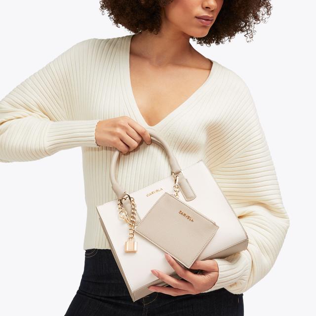 Carvela By Kurt Geiger MINI LATTE Bone Two Tone Tote Bag By CARVELA