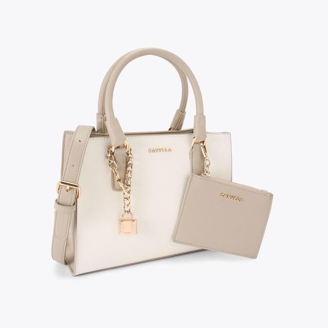 Carvela By Kurt Geiger MINI LATTE Bone Two Tone Tote Bag By CARVELA