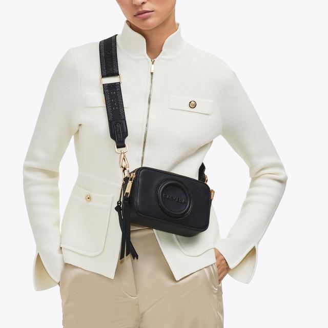 Carvela By Kurt Geiger MINI ROMA CIRCLE Black Camera Bag By CARVELA