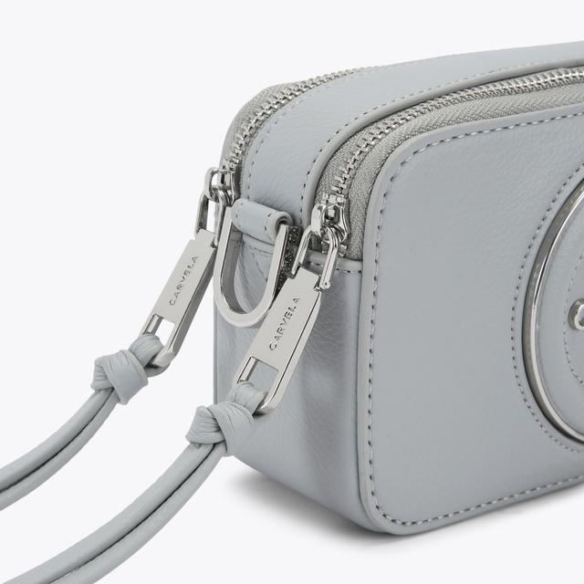 Carvela By Kurt Geiger MINI ROMA CIRCLE Pale Blue Mini Circle Camera Bag By CARVELA