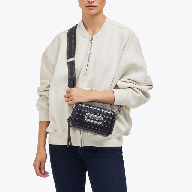 Carvela By Kurt Geiger MINI ROMA RECTANGLE Black Croc Cross Body Bag By CARVELA