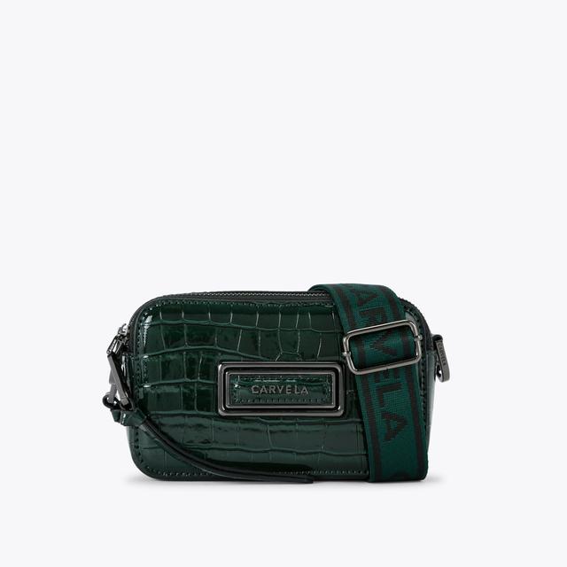 carvela by kurt geiger MINI ROMA RECTANGLE Green Croc Cross Body Bag by CARVELA