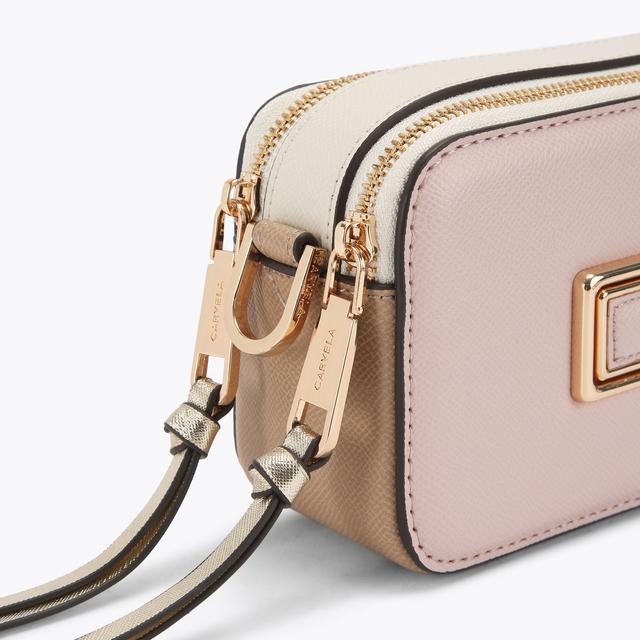 Carvela By Kurt Geiger MINI ROMA RECTANGLE Pale Pink Rectangle Cross Body Bag By CARVELA