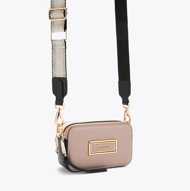 Carvela By Kurt Geiger MINI ROMA RECTANGLE Taupe Camera Bag By CARVELA