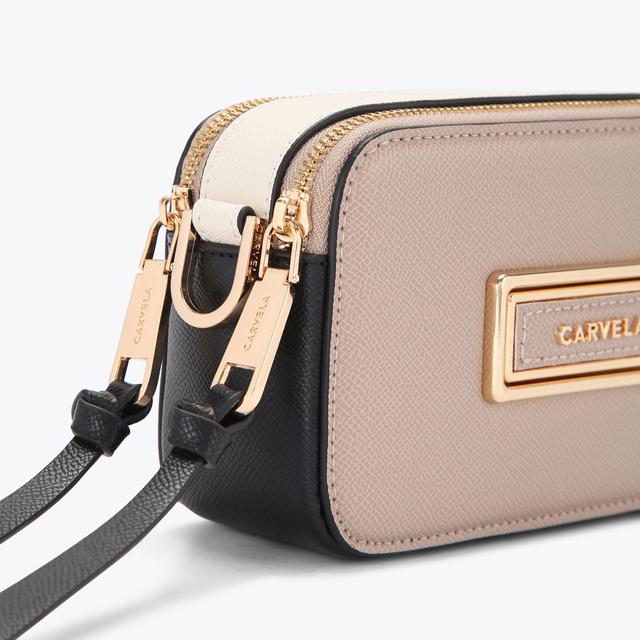 Carvela By Kurt Geiger MINI ROMA RECTANGLE Taupe Camera Bag By CARVELA